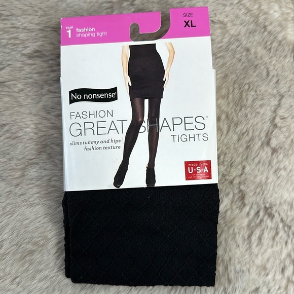 Hanes | No Nonsense | Great Shapes® Diamond Control Top Textured Tights … - Picture 2 of 5